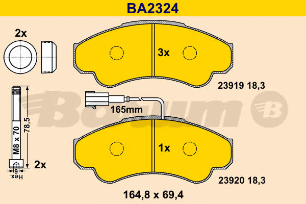 Barum BA2324 Гальмівні колодки, комплект BA2324: Приваблива ціна - Купити у Польщі на 2407.PL!