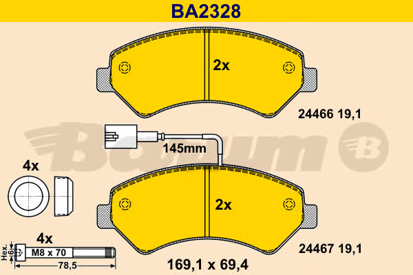 Barum BA2328 Brake Pad Set, disc brake BA2328: Buy near me in Poland at 2407.PL - Good price!