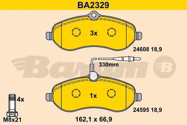 Barum BA2329 Brake Pad Set, disc brake BA2329: Buy near me in Poland at 2407.PL - Good price!