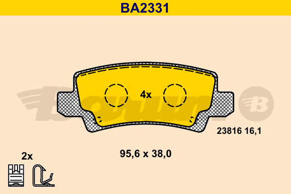 Barum BA2331 Тормозные колодки дисковые, комплект BA2331: Отличная цена - Купить в Польше на 2407.PL!