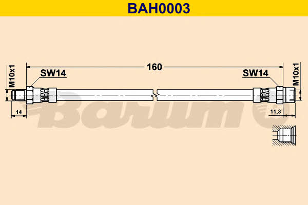 Barum BAH0003 Brake Hose BAH0003: Buy near me in Poland at 2407.PL - Good price!