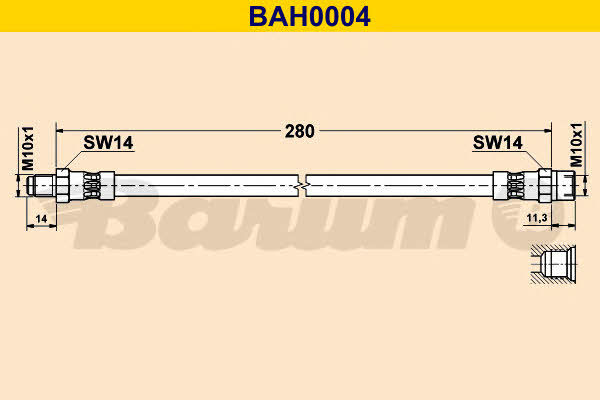 Barum BAH0004 Bremsschlauch BAH0004: Bestellen Sie in Polen zu einem guten Preis bei 2407.PL!