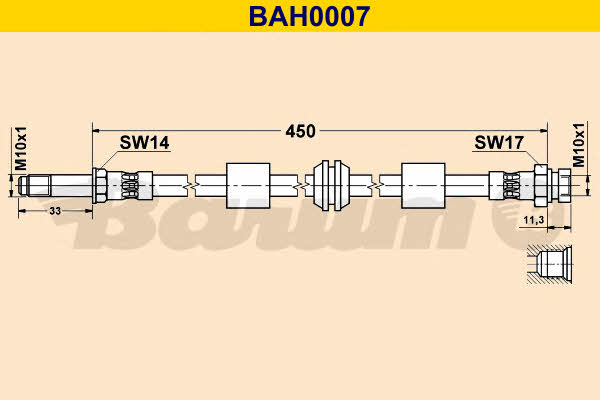 Barum BAH0007 Тормозной шланг BAH0007: Отличная цена - Купить в Польше на 2407.PL!