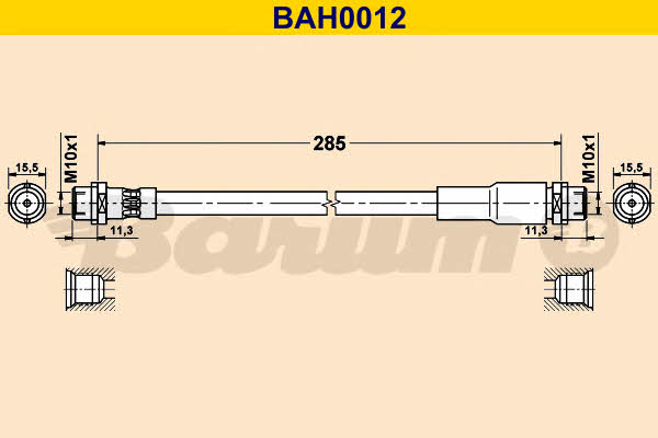 Barum BAH0012 Bremsschlauch BAH0012: Kaufen Sie zu einem guten Preis in Polen bei 2407.PL!