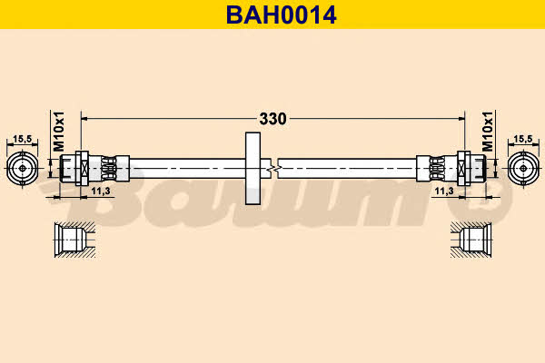 Barum BAH0014 Тормозной шланг BAH0014: Отличная цена - Купить в Польше на 2407.PL!