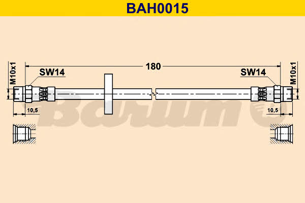 Barum BAH0015 Bremsschlauch BAH0015: Kaufen Sie zu einem guten Preis in Polen bei 2407.PL!