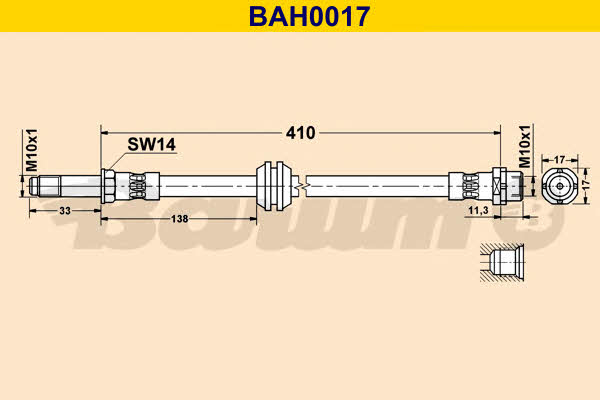 Barum BAH0017 Bremsschlauch BAH0017: Kaufen Sie zu einem guten Preis in Polen bei 2407.PL!