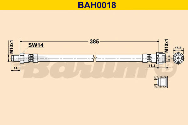 Barum BAH0018 Тормозной шланг BAH0018: Отличная цена - Купить в Польше на 2407.PL!