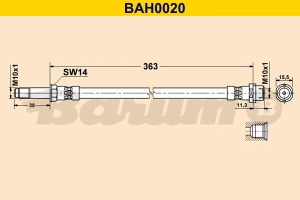 Barum BAH0020 Тормозной шланг BAH0020: Отличная цена - Купить в Польше на 2407.PL!