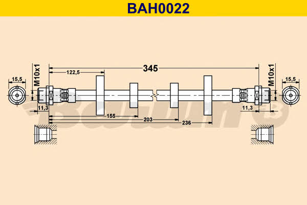 Barum BAH0022 Тормозной шланг BAH0022: Отличная цена - Купить в Польше на 2407.PL!