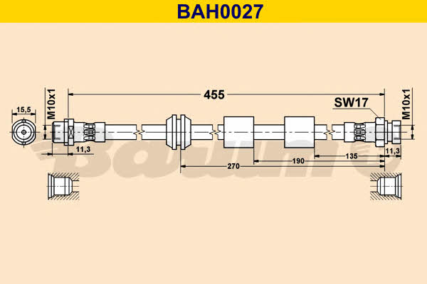 Barum BAH0027 Brake Hose BAH0027: Buy near me in Poland at 2407.PL - Good price!