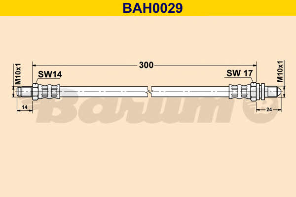 Barum BAH0029 Brake Hose BAH0029: Buy near me in Poland at 2407.PL - Good price!