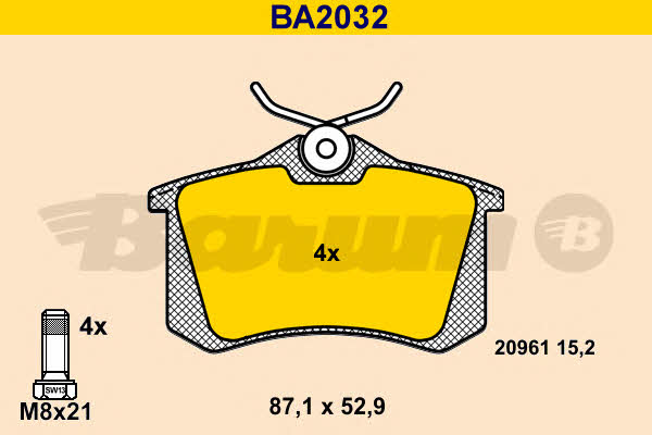 Barum BA2032 Тормозные колодки дисковые, комплект BA2032: Отличная цена - Купить в Польше на 2407.PL!