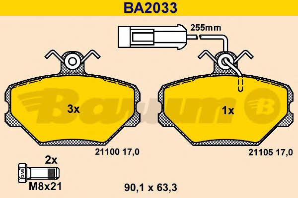 Barum BA2033 Brake Pad Set, disc brake BA2033: Buy near me in Poland at 2407.PL - Good price!