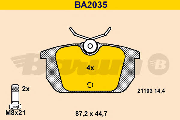 Barum BA2035 Brake Pad Set, disc brake BA2035: Buy near me in Poland at 2407.PL - Good price!