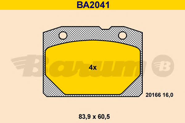 Barum BA2041 Тормозные колодки дисковые, комплект BA2041: Отличная цена - Купить в Польше на 2407.PL!
