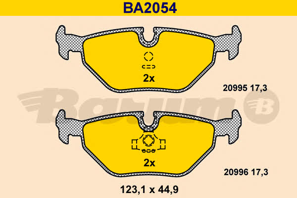 Barum BA2054 Brake Pad Set, disc brake BA2054: Buy near me in Poland at 2407.PL - Good price!