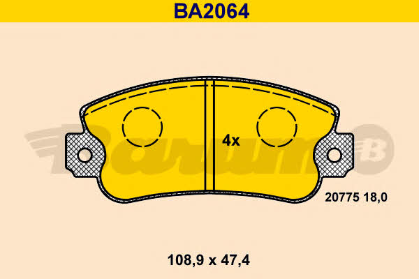 Barum BA2064 Brake Pad Set, disc brake BA2064: Buy near me in Poland at 2407.PL - Good price!