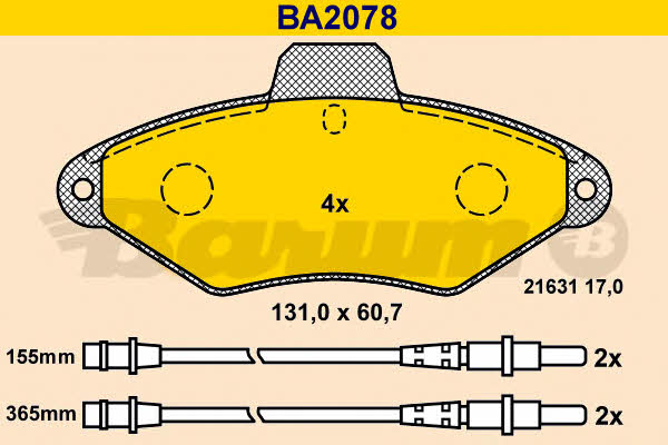 Barum BA2078 Scheibenbremsbeläge, Set BA2078: Kaufen Sie zu einem guten Preis in Polen bei 2407.PL!