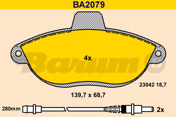 Barum BA2079 Scheibenbremsbeläge, Set BA2079: Kaufen Sie zu einem guten Preis in Polen bei 2407.PL!