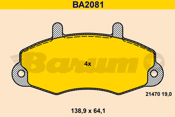 Barum BA2081 Тормозные колодки дисковые, комплект BA2081: Отличная цена - Купить в Польше на 2407.PL!