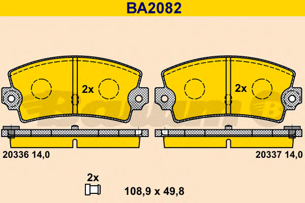 Barum BA2082 Гальмівні колодки, комплект BA2082: Приваблива ціна - Купити у Польщі на 2407.PL!