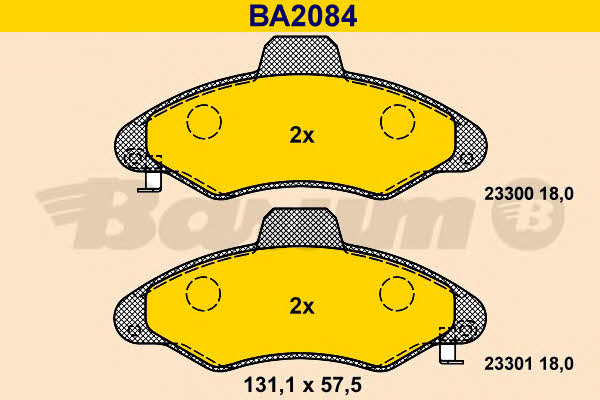 Barum BA2084 Brake Pad Set, disc brake BA2084: Buy near me in Poland at 2407.PL - Good price!