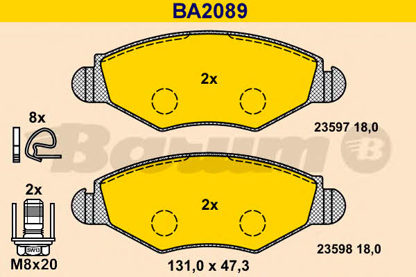 Barum BA2089 Brake Pad Set, disc brake BA2089: Buy near me in Poland at 2407.PL - Good price!