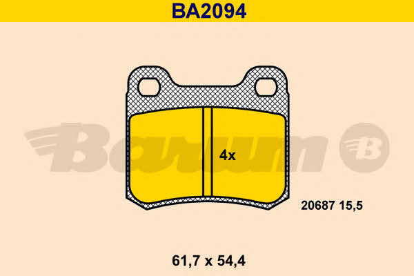 Barum BA2094 Scheibenbremsbeläge, Set BA2094: Kaufen Sie zu einem guten Preis in Polen bei 2407.PL!