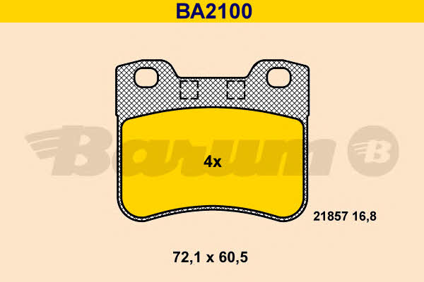 Barum BA2100 Тормозные колодки дисковые, комплект BA2100: Отличная цена - Купить в Польше на 2407.PL!