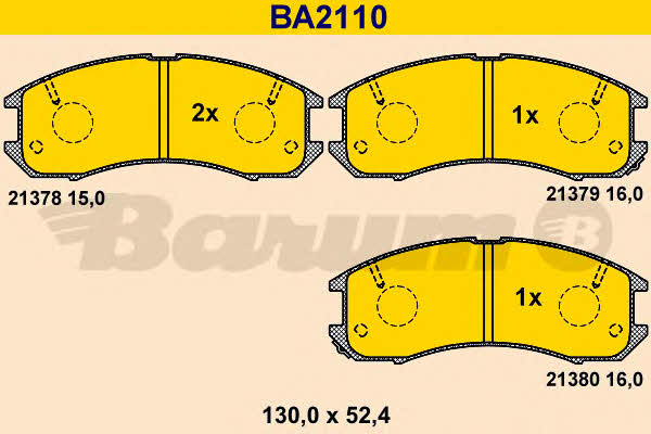 Barum BA2110 Brake Pad Set, disc brake BA2110: Buy near me in Poland at 2407.PL - Good price!