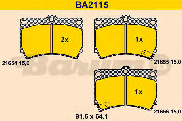 Barum BA2115 Тормозные колодки дисковые, комплект BA2115: Отличная цена - Купить в Польше на 2407.PL!
