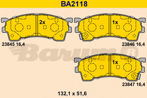Barum BA2118 Тормозные колодки дисковые, комплект BA2118: Отличная цена - Купить в Польше на 2407.PL!