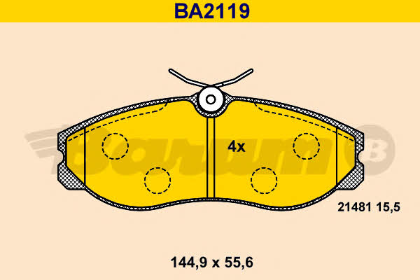 Barum BA2119 Brake Pad Set, disc brake BA2119: Buy near me in Poland at 2407.PL - Good price!