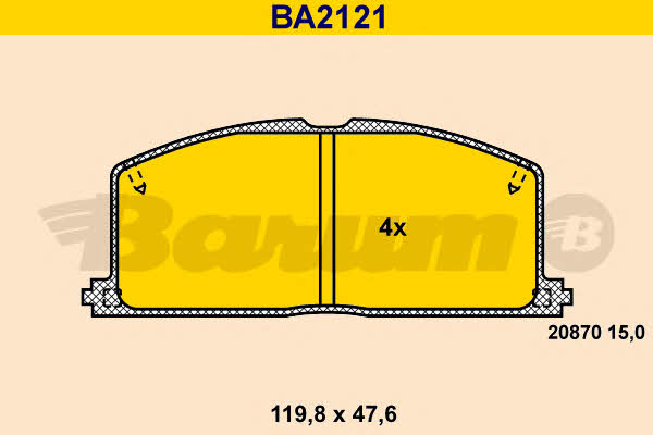 Barum BA2121 Brake Pad Set, disc brake BA2121: Buy near me in Poland at 2407.PL - Good price!