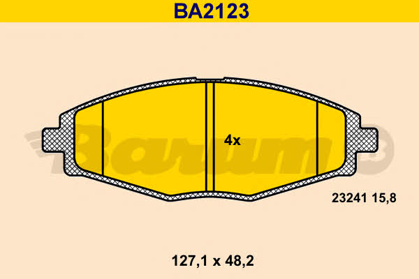 Barum BA2123 Тормозные колодки дисковые, комплект BA2123: Отличная цена - Купить в Польше на 2407.PL!