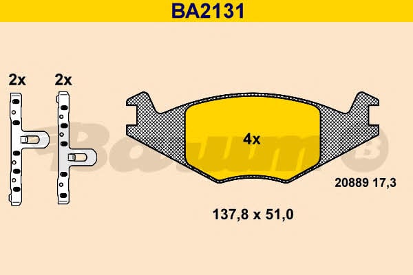 Barum BA2131 Brake Pad Set, disc brake BA2131: Buy near me in Poland at 2407.PL - Good price!