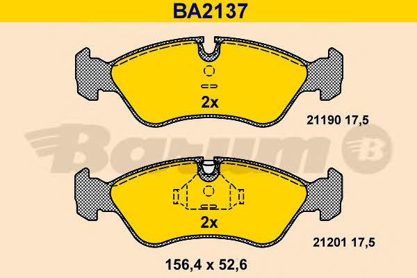 Barum BA2137 Brake Pad Set, disc brake BA2137: Buy near me in Poland at 2407.PL - Good price!
