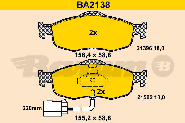 Barum BA2138 Klocki hamulcowe, zestaw BA2138: Dobra cena w Polsce na 2407.PL - Kup Teraz!