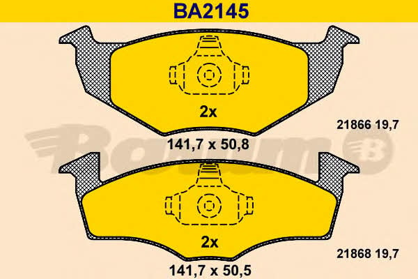 Barum BA2145 Тормозные колодки дисковые, комплект BA2145: Отличная цена - Купить в Польше на 2407.PL!