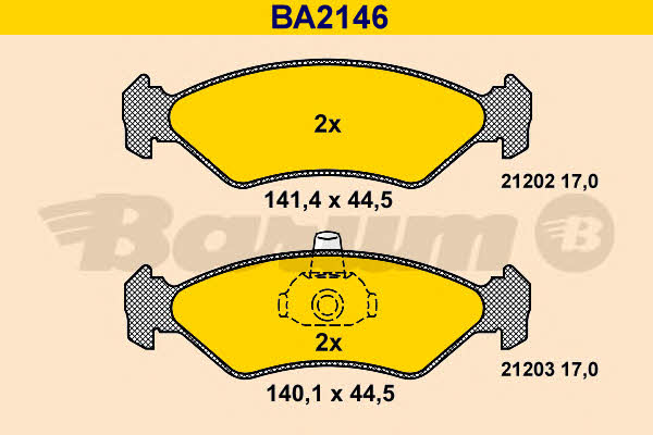 Barum BA2146 Тормозные колодки дисковые, комплект BA2146: Отличная цена - Купить в Польше на 2407.PL!