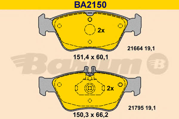 Barum BA2150 Тормозные колодки дисковые, комплект BA2150: Отличная цена - Купить в Польше на 2407.PL!