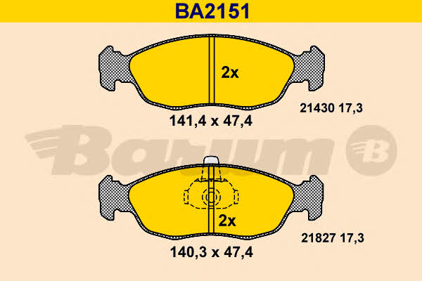 Barum BA2151 Тормозные колодки дисковые, комплект BA2151: Отличная цена - Купить в Польше на 2407.PL!