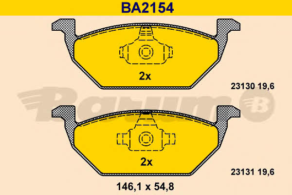 Barum BA2154 Brake Pad Set, disc brake BA2154: Buy near me in Poland at 2407.PL - Good price!