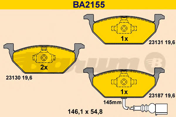 Barum BA2155 Brake Pad Set, disc brake BA2155: Buy near me at 2407.PL in Poland at an Affordable price!