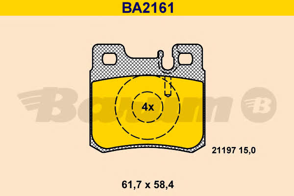 Barum BA2161 Brake Pad Set, disc brake BA2161: Buy near me in Poland at 2407.PL - Good price!