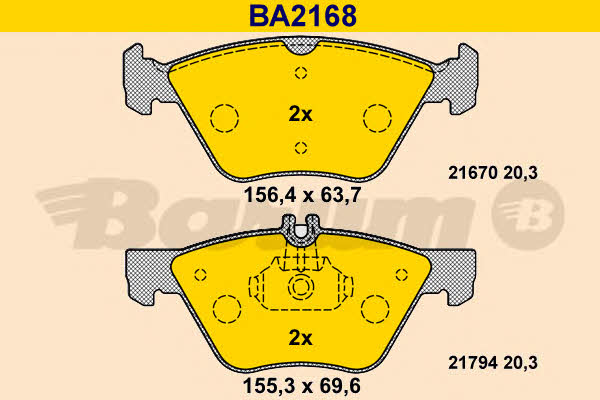 Barum BA2168 Scheibenbremsbeläge, Set BA2168: Kaufen Sie zu einem guten Preis in Polen bei 2407.PL!