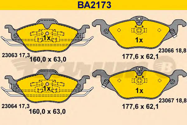 Barum BA2173 Тормозные колодки дисковые, комплект BA2173: Отличная цена - Купить в Польше на 2407.PL!
