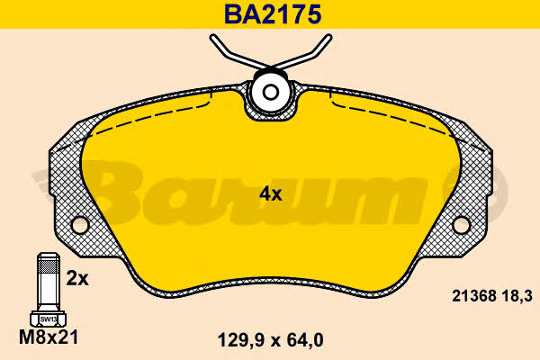 Barum BA2175 Тормозные колодки дисковые, комплект BA2175: Отличная цена - Купить в Польше на 2407.PL!