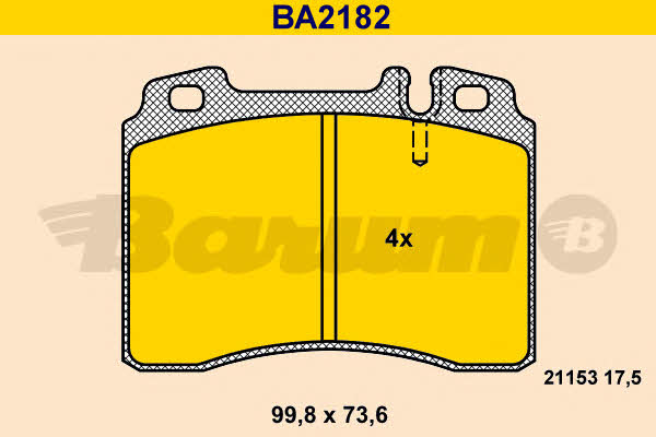 Barum BA2182 Тормозные колодки дисковые, комплект BA2182: Отличная цена - Купить в Польше на 2407.PL!